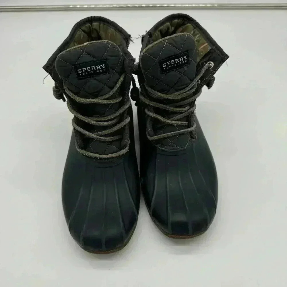 Women's Sperry Saltwater Quilted Navy Blue Duck Boots, Size 8.5, STS93027 - Picture 2 of 5